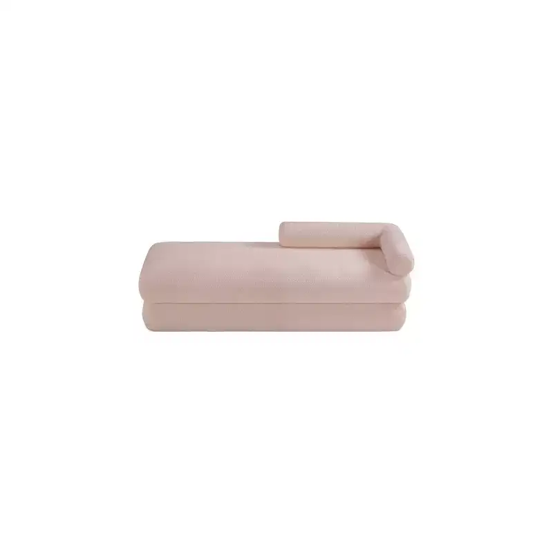Meridian Furniture,Kennedy Faux Shearling Teddy Fabric Bench