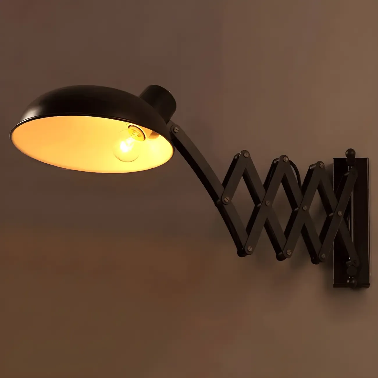 Retro Industrial Metal Black Swing Arm Wall Light