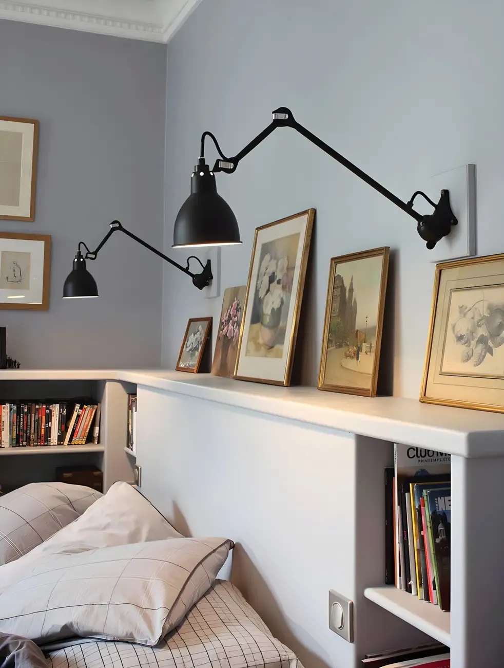 Industrial Metal Black Adjustable Swing Arm Wall Light