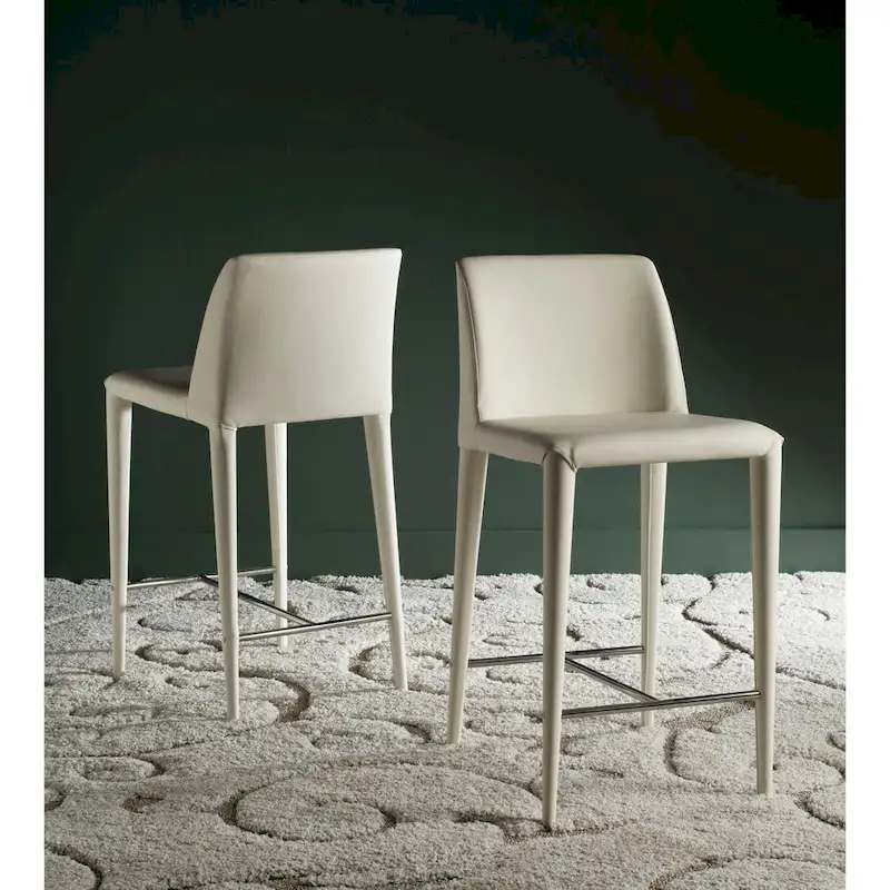 SAFAVIEH Merry Mid-Century 26-inch Black Counter Stool (Set of 2) - 22.6 x 17.4 x 36.2 - 23Wx17Dx36H