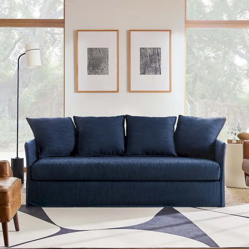 Gottfried 80 Slipcovered Sofa with Removable Cushions by HULALA HOME