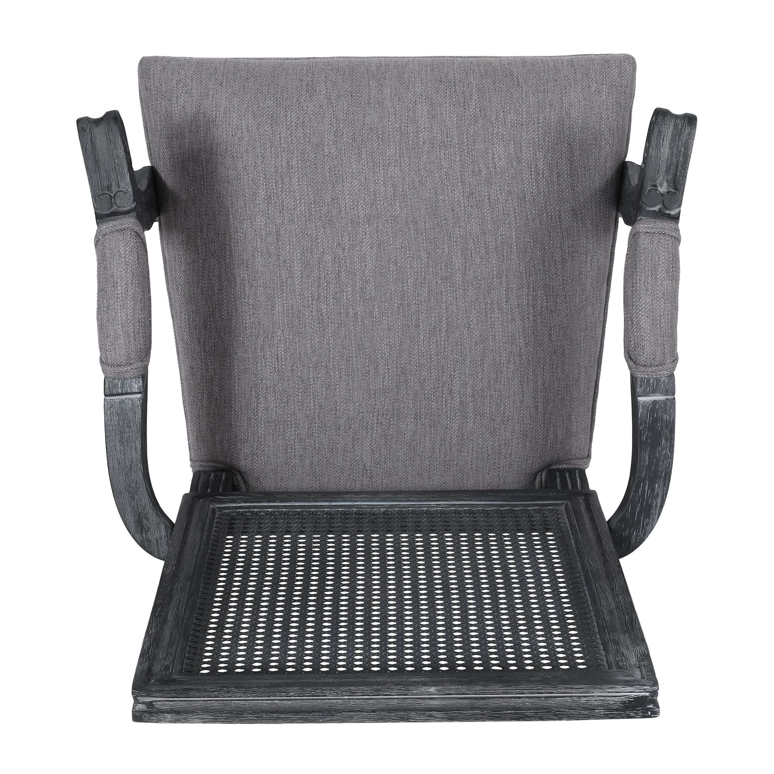 French Country Wood and Cane Upholstered Dining Chair - NH721513