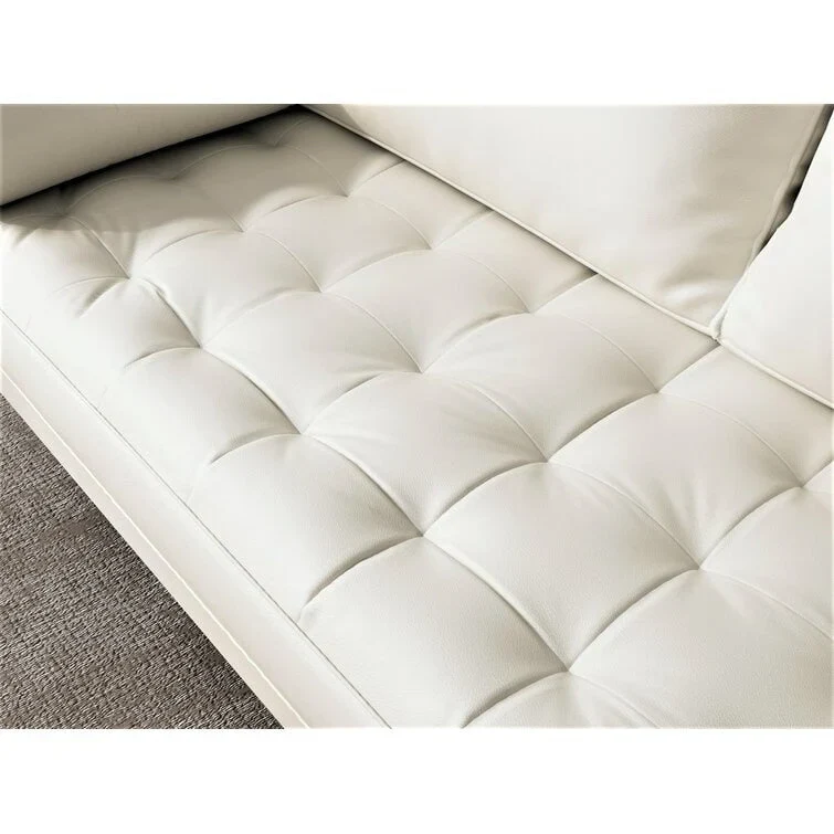 70-Inch Faux Leather Tufted Sofa