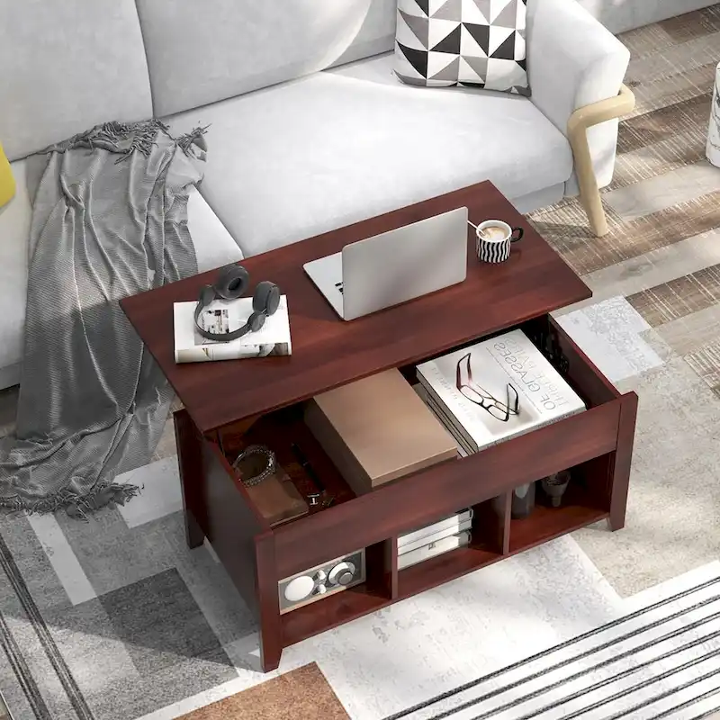 CCostway ostway Lift Top Coffee Table with Hidden Compartment and - See Details