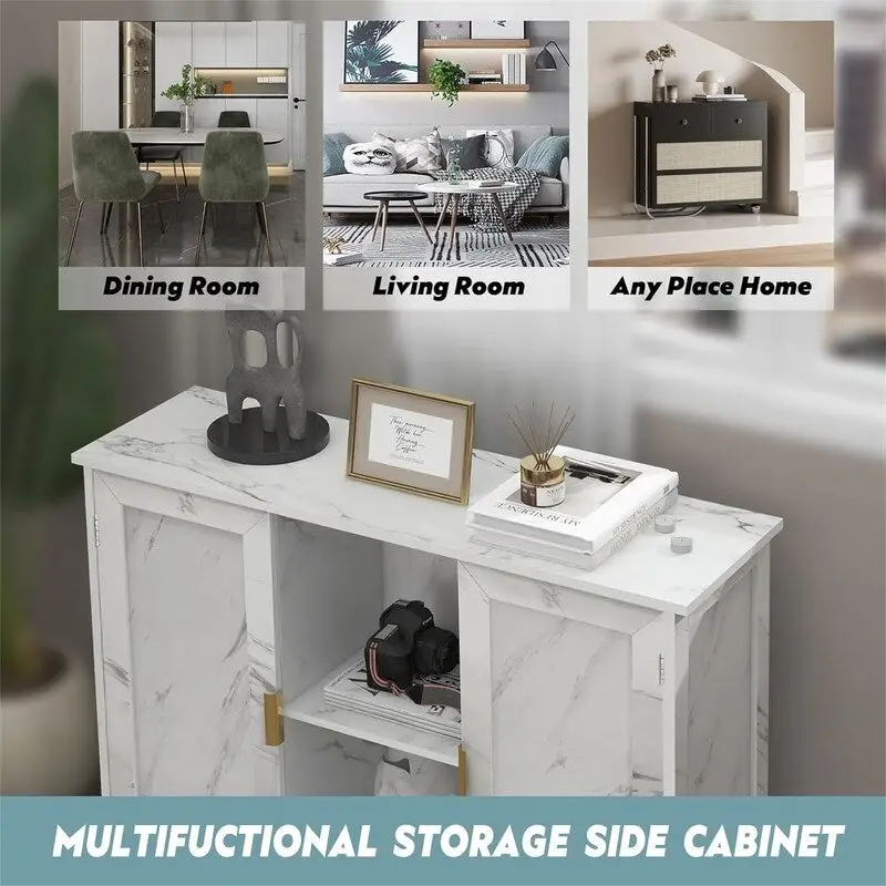 Credenza Buffet Cabinet Wooden Coffee Bar Cabinet - 11.8D x 39.4W x 30.7H