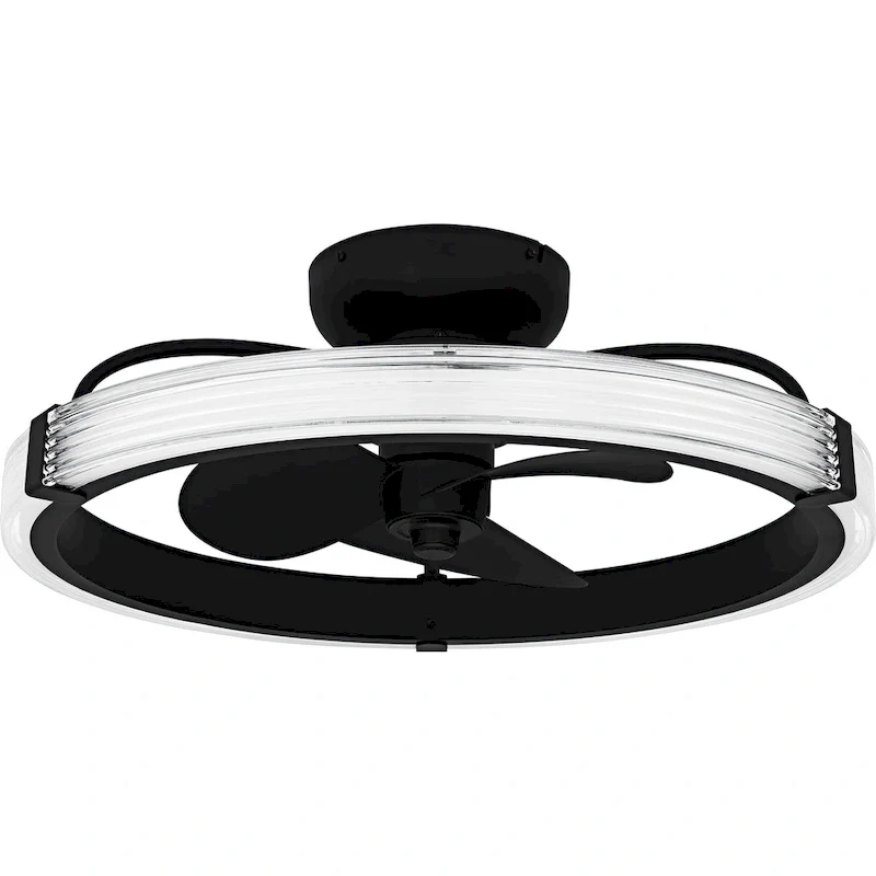 Elrod Integrated LED Matte Black Ceiling Fan Light