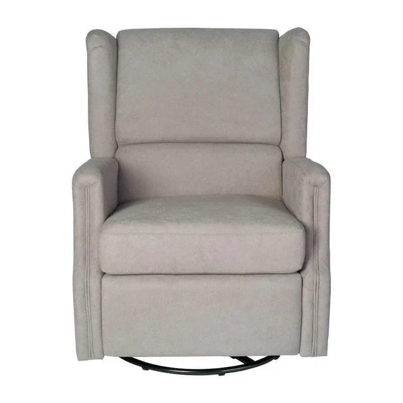 Wingback Manual Recliner Swivel Glider, Cream/Light Gray/Dark Gray, 3-Position, Seats 1