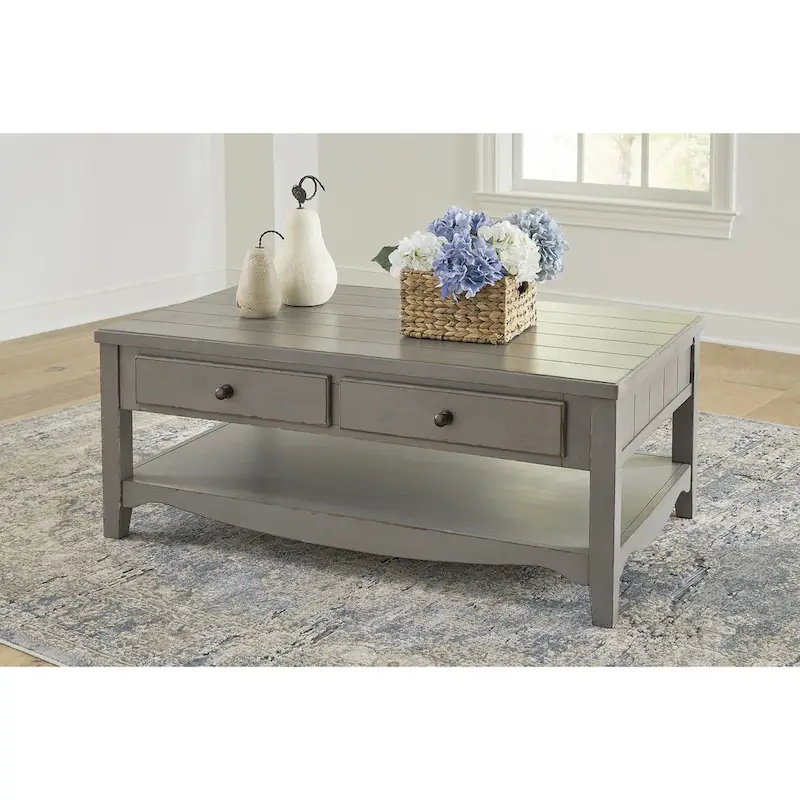 Signature Design by Ashley Charina Antique Gray Rectangular Coffee Table - 50W x 30D x 20H