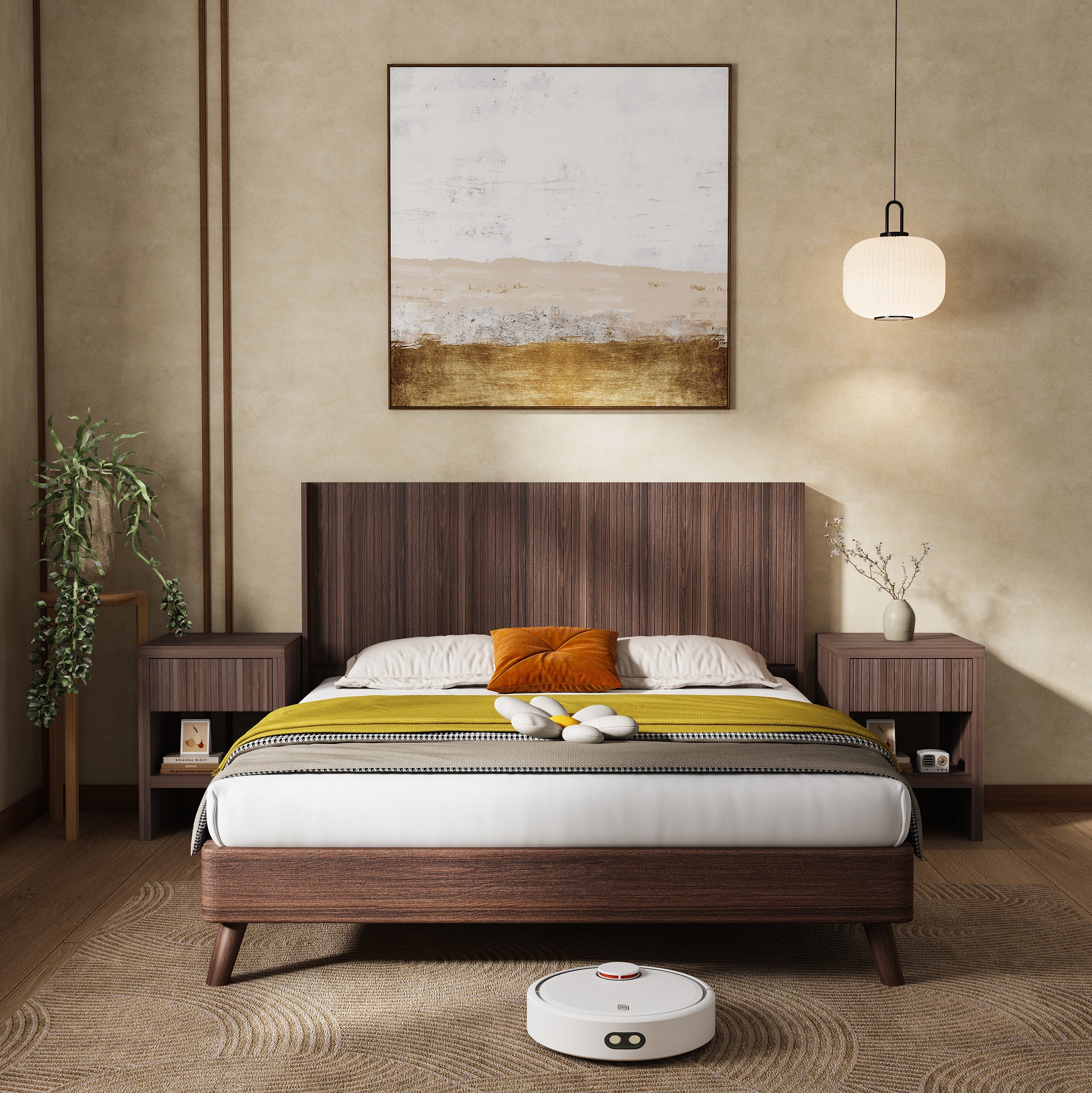 Walker Edison | Fluted Design Modern Farmhouse King Headboard Only