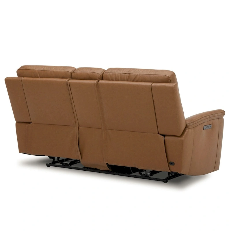 Cooper Leather Dual Power Reclining Loveseat with Console