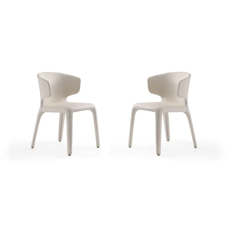 Conrad Cream Faux Leather Dining Chair (Set of 2)