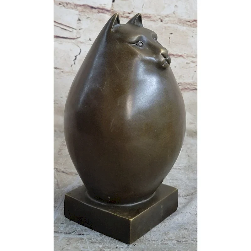 Fat Cat Abstract Bronze Modern Art Sculpture Statue Figure Fernando Botero