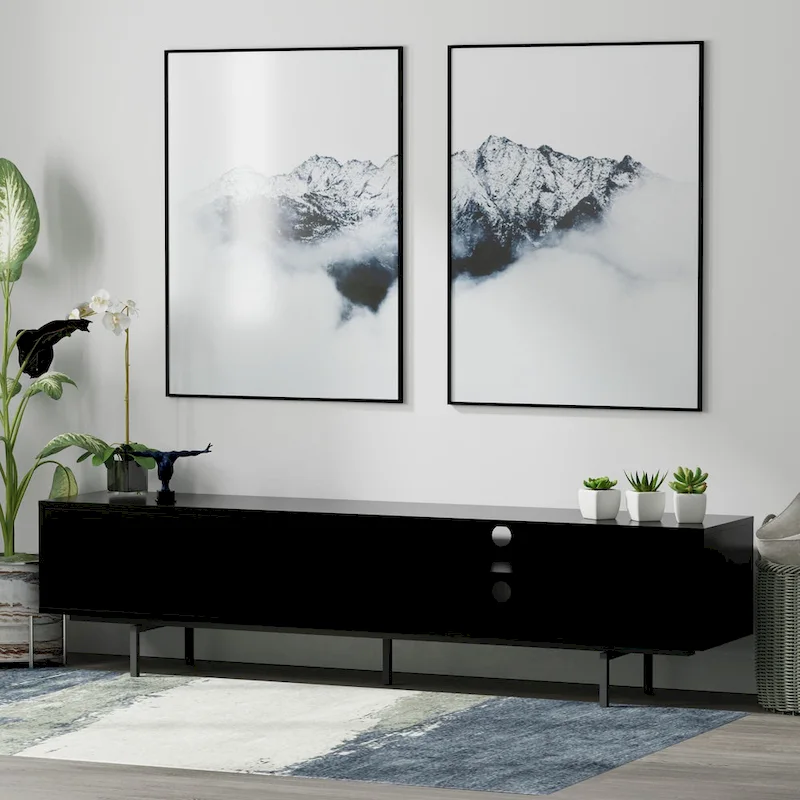 Glenwillow Home Atlas 78  x 20  Lowboy Mid-Century Modern TV Stand Console