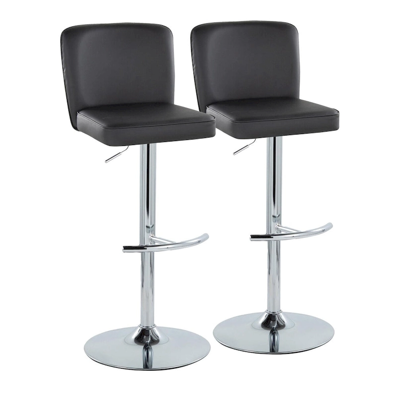 Porch & Den Holden Adjustable Bar Stool with Rounded T Footrest (Set of 2)