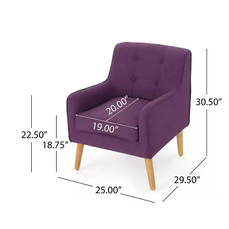 GDFStudio Merel Mid-Century Modern Fabric Tufted Accent Chair