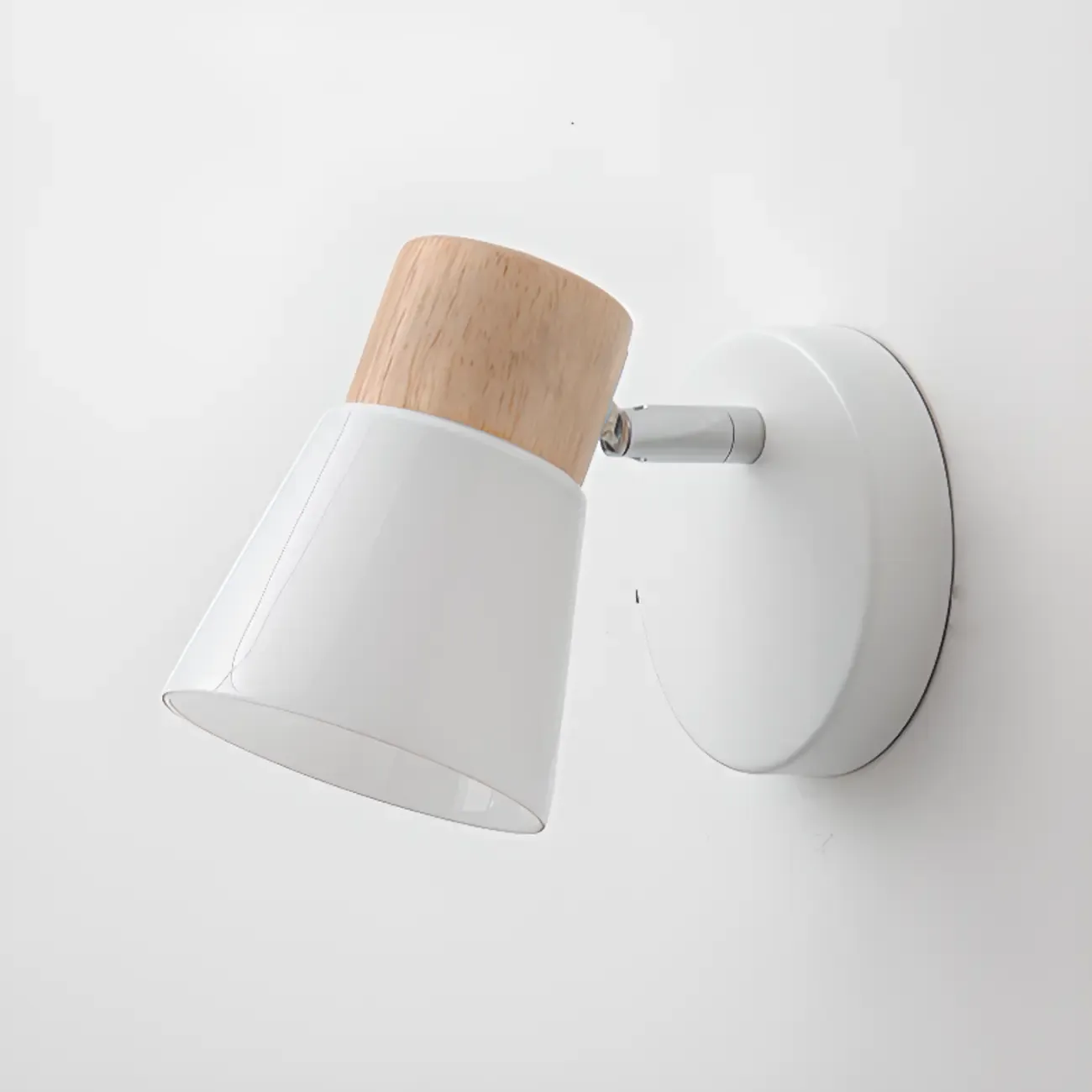 2-Light Modern Wood and Glass Bathroom Vanity Light Fixture