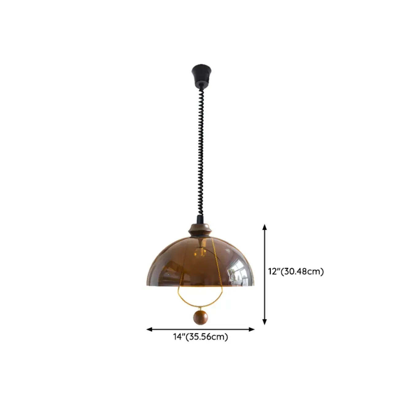 Modern Brown Dome Adjustable Pendant Lighting