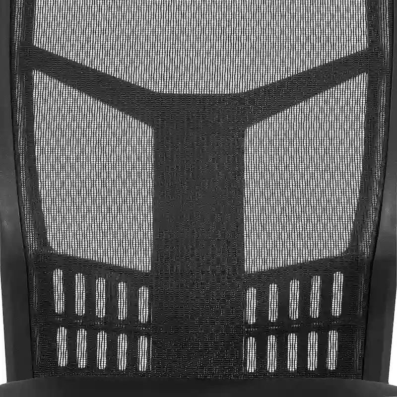 Black Breathable Office Chair with Fixed Backrest