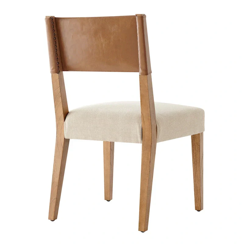 Faux Leather & Linen Dining Side Chair (Set of 2)