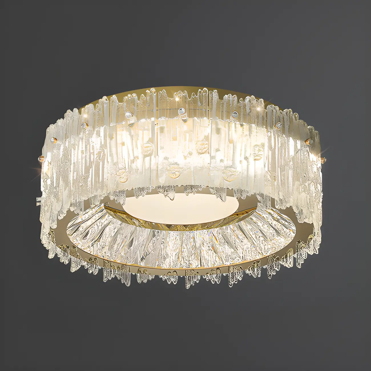 Modern Cylinder Crystal Ceiling Light for Living Room Use