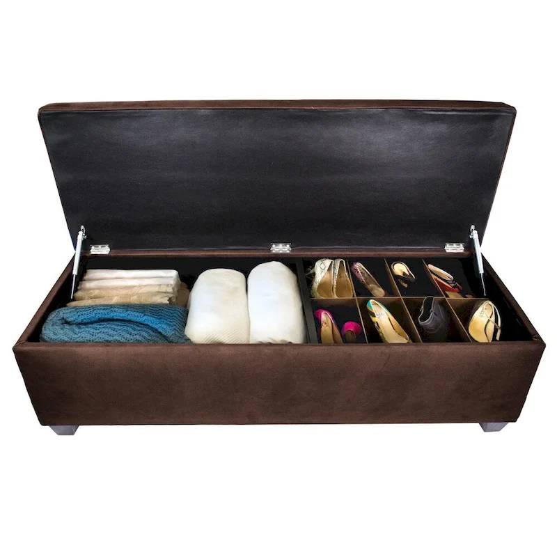 SOLE SECRET DUO 10 Button Linen & Shoe Storage Bench - OBSESSION