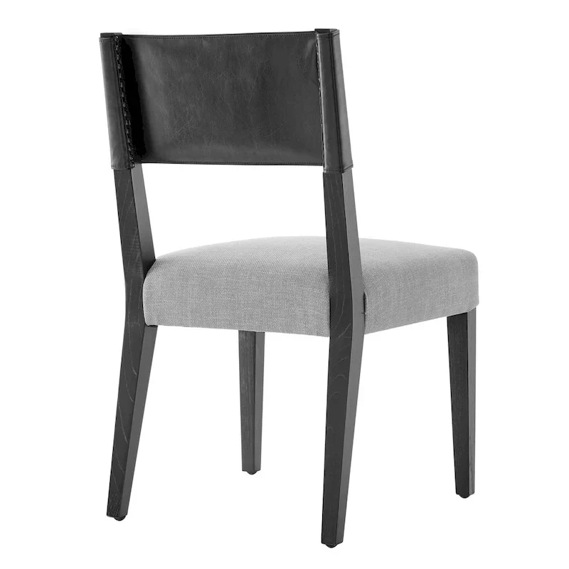 Faux Leather & Linen Dining Side Chair (Set of 2)