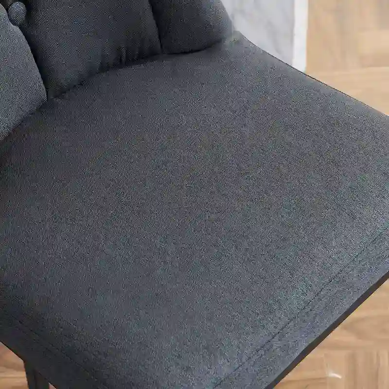 Upholstered Bar Stools Set of 2, Counter Height Bar Stools with Button-Tufted Backrest, Kitchen Island Chairs with Metal Frame