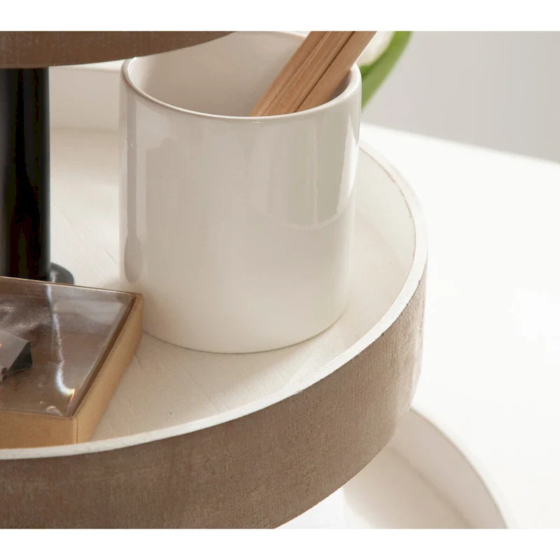 Kate and Laurel Woodmont 3 Tiered Wood Tray - 3 Tier