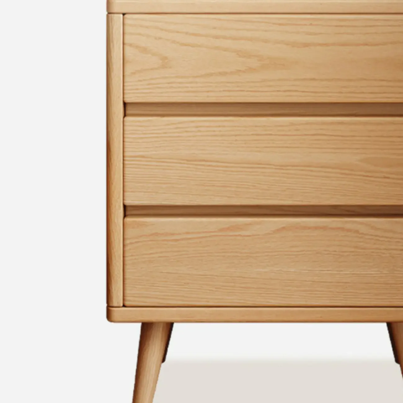 Natural Finish Wood Nightstand with Drawers