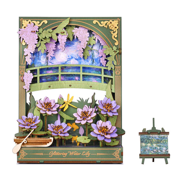Robotime Rowood Glittering Water Lily Wall Art 3D Wooden Puzzle TH001
