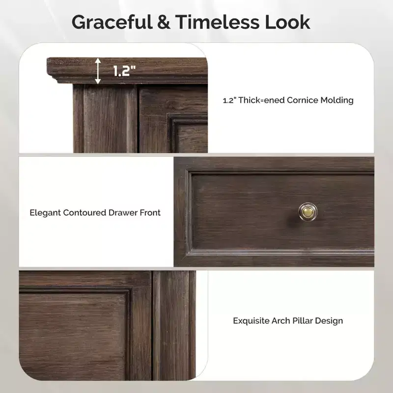 Karl Home 5-Drawer Brown MDF (Medium-Density Fiberboard) 28.74in. W Chest of Drawer