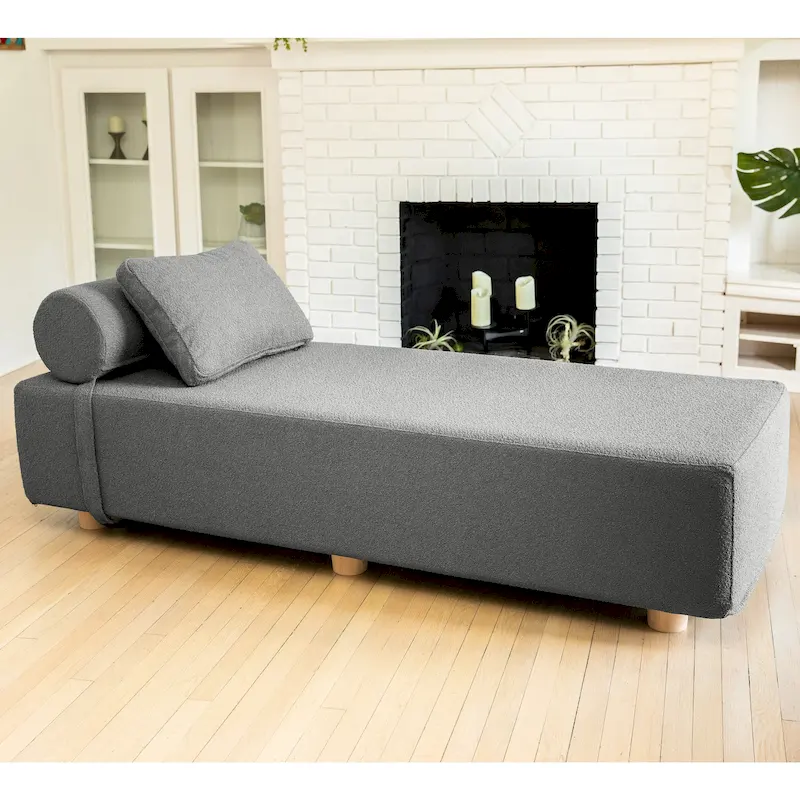 Jaxx Alvy Indoor Lounger / Daybed - Luxurious Lounger with Maple Feet, Boucle