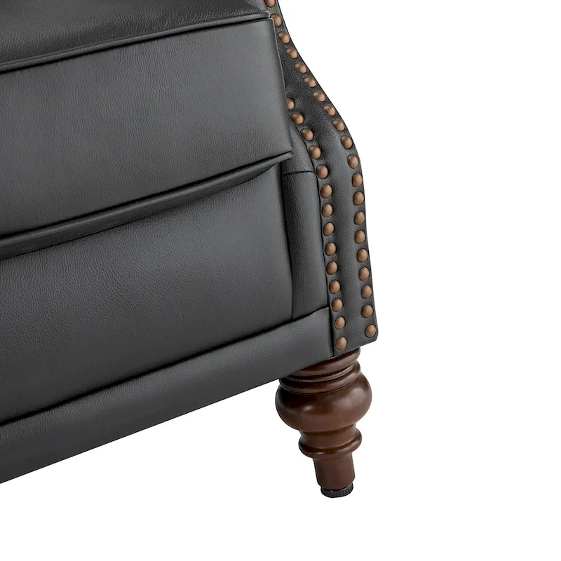 Alex Classic Leather Armchair with Nailhead Trim by HULALA HOME