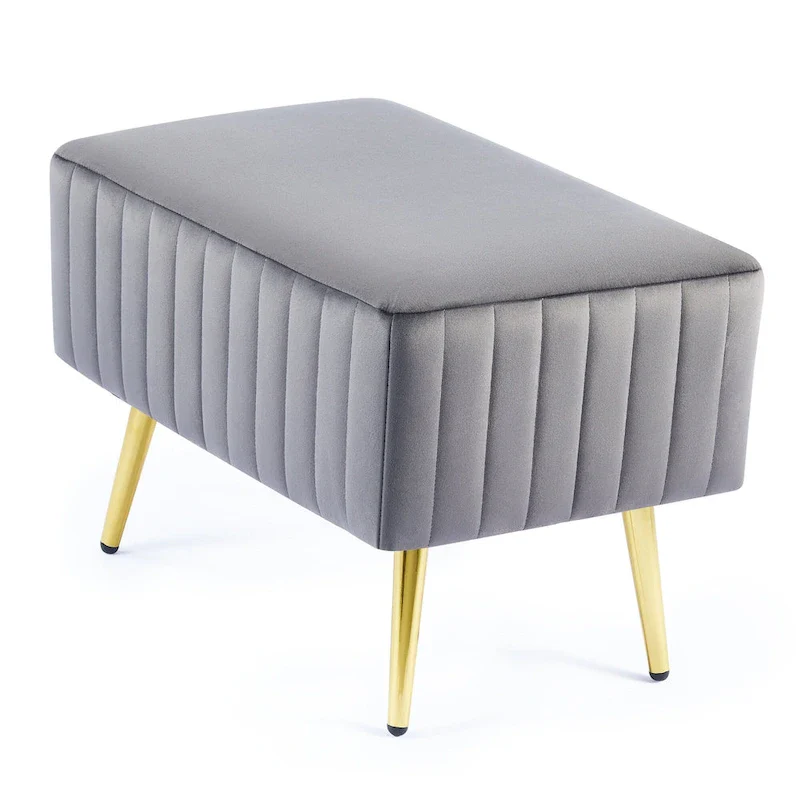 24-inch Modern Upholstered Entryway Bench with Velvet Seat