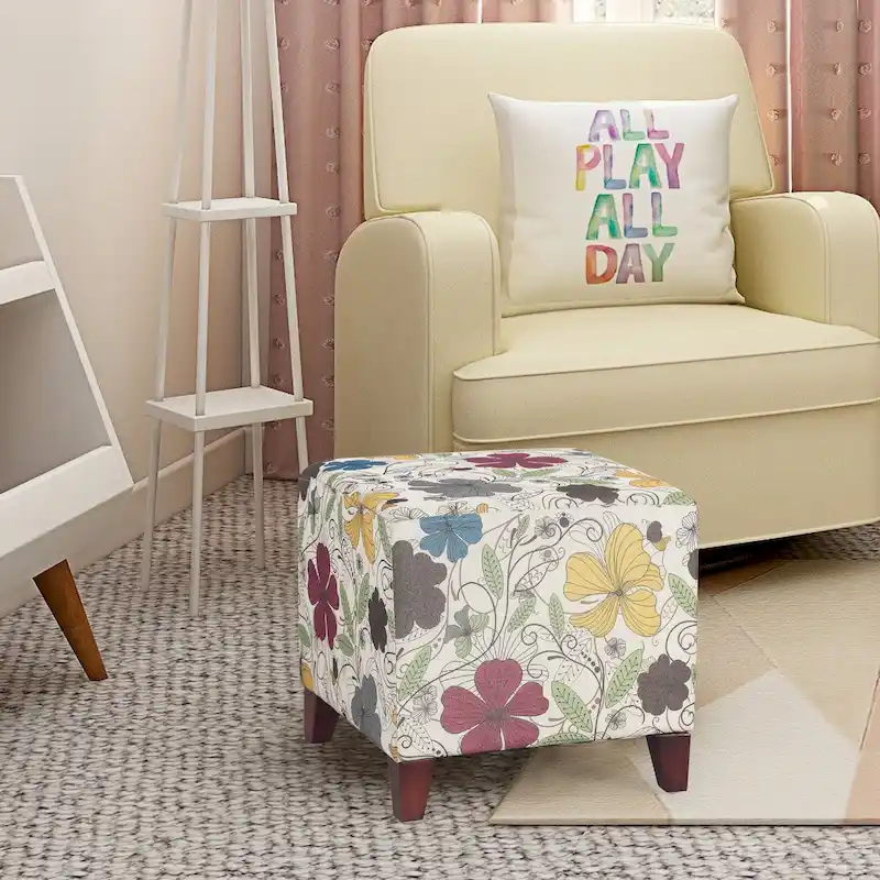 Adeco Simple British Style Passionate Cube Ottoman Footstool