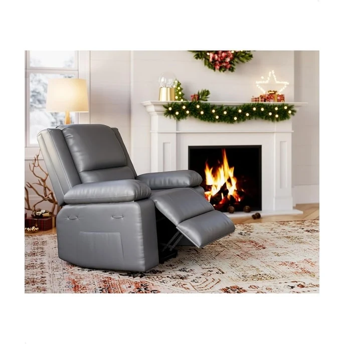 Leather Power Lift Recliner with Heat & Massage