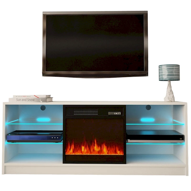 Manhattan Electric Fireplace Modern 58 TV Stand