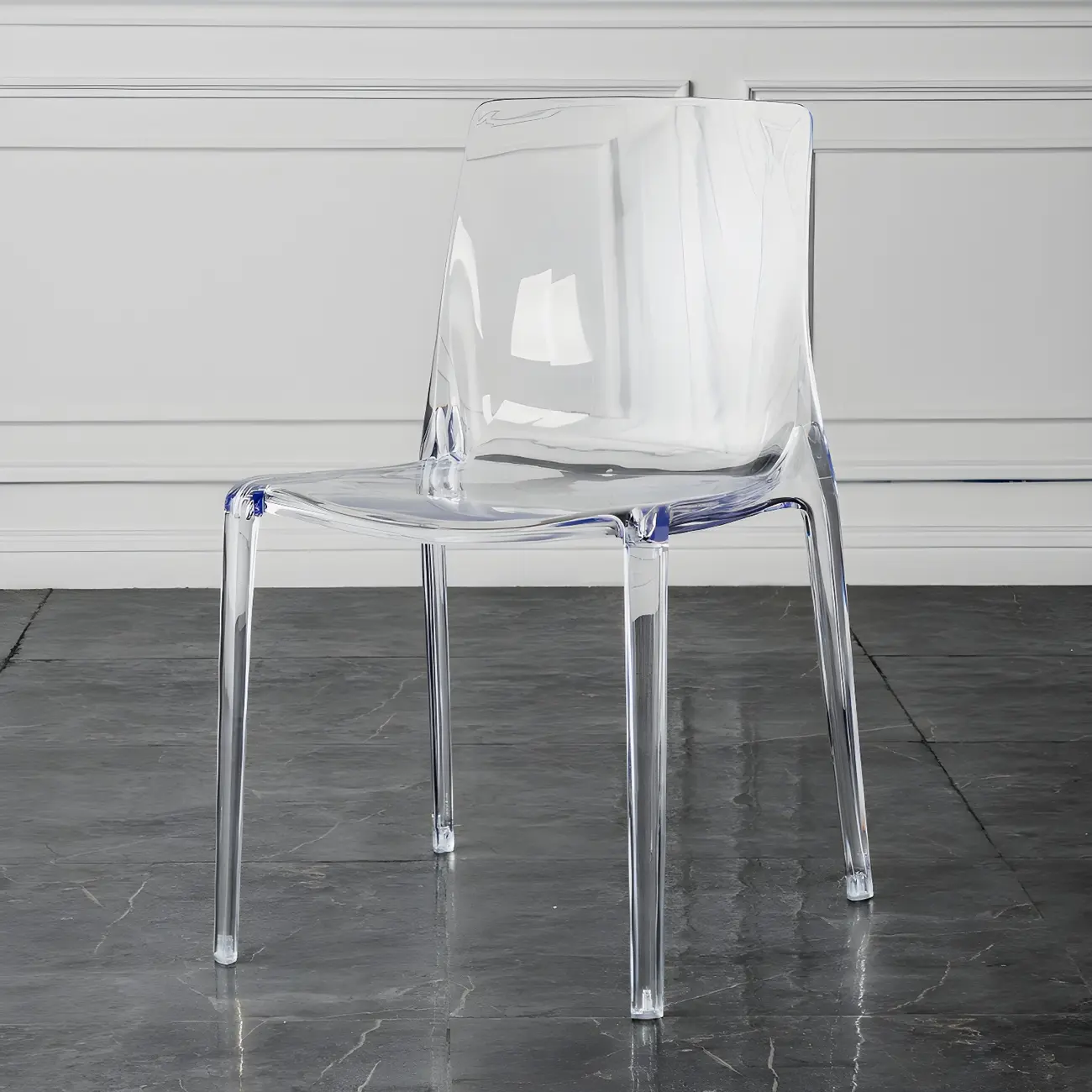 Amber Acrylic Armless Low Back Dining Chair
