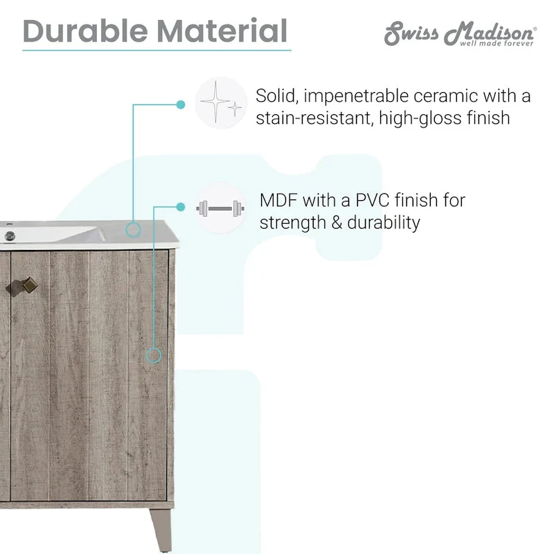 16.5 Square Wall-Mount Bathroom Sink - Brown