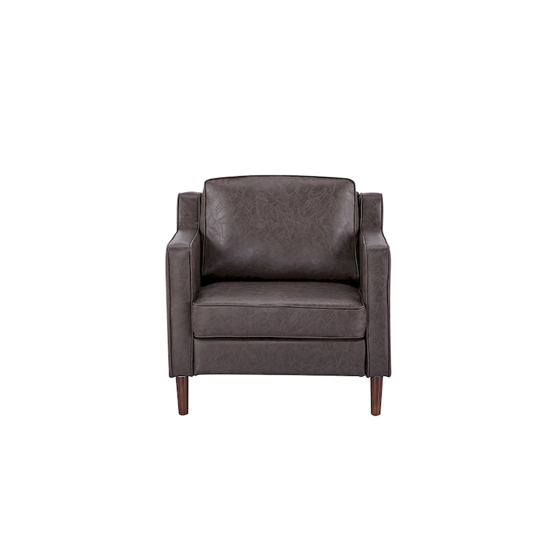 Sedona Modern Accent Chair, Faux Linen / Vegan Leather Armchair