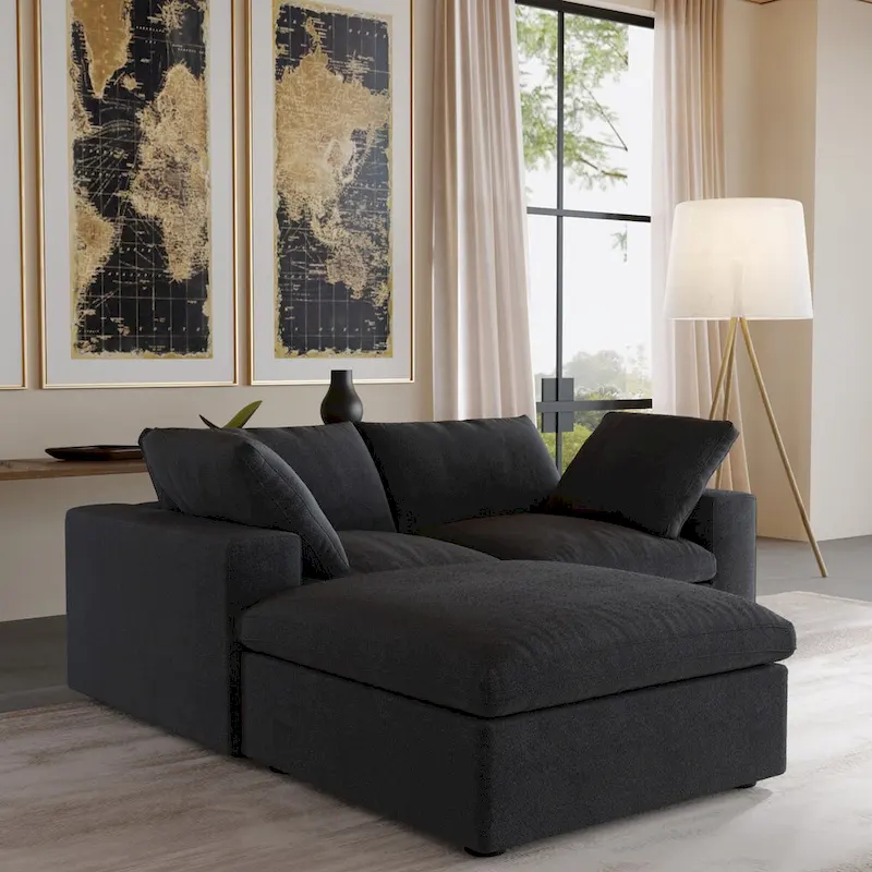 L-Shaped Convertible Modular Sectional Sofa Couch with Storage Seat