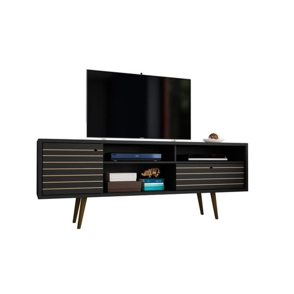 Liberty 70.86 In. Mid Century Modern 4 Shelf TV Stand