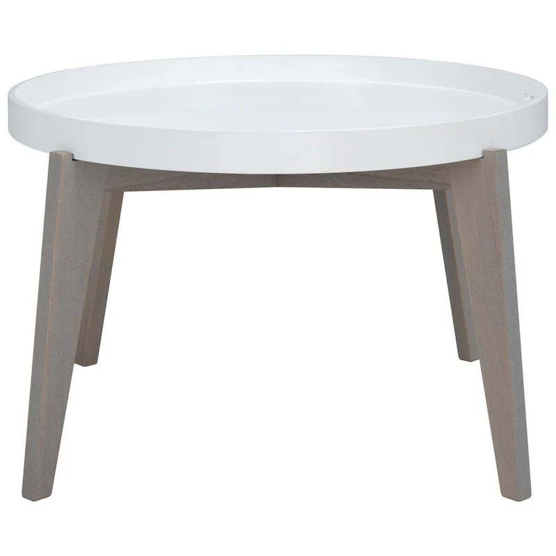 SAFAVIEH Sharron White/ Grey Lacquer End Table - 0 - 32 x 32 x 18 - 32Wx32Dx18H