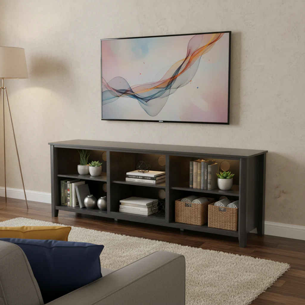 TV Stand Storage Media Console Entertainment Center, without Drawer