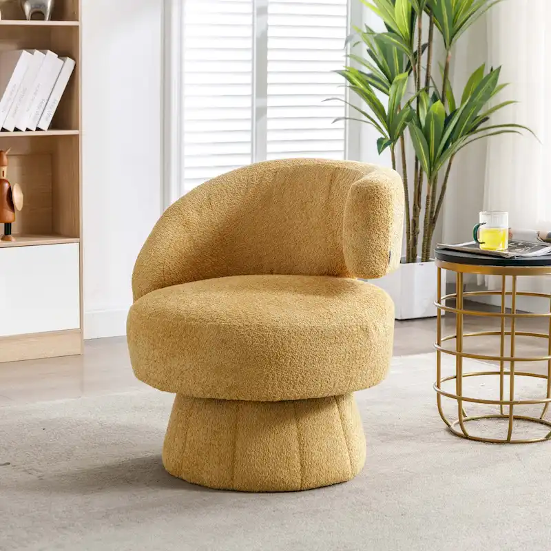 360 Degree Swivel Cuddle Barrel Accent Chairs with Wide Upholstered