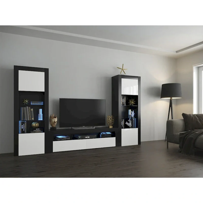 Milano Set Modern Wall Unit Entertainment Center