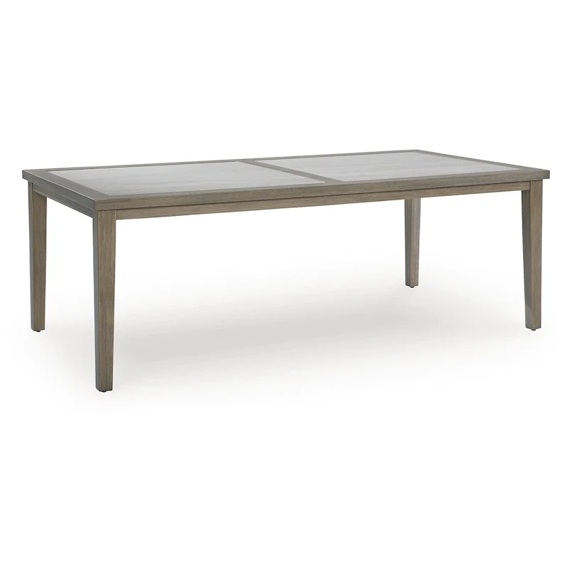 Signature Design by Ashley Rainier Ranch Brown/Beige Outdoor Dining Table - 42 W x 84 D x 29.5 H