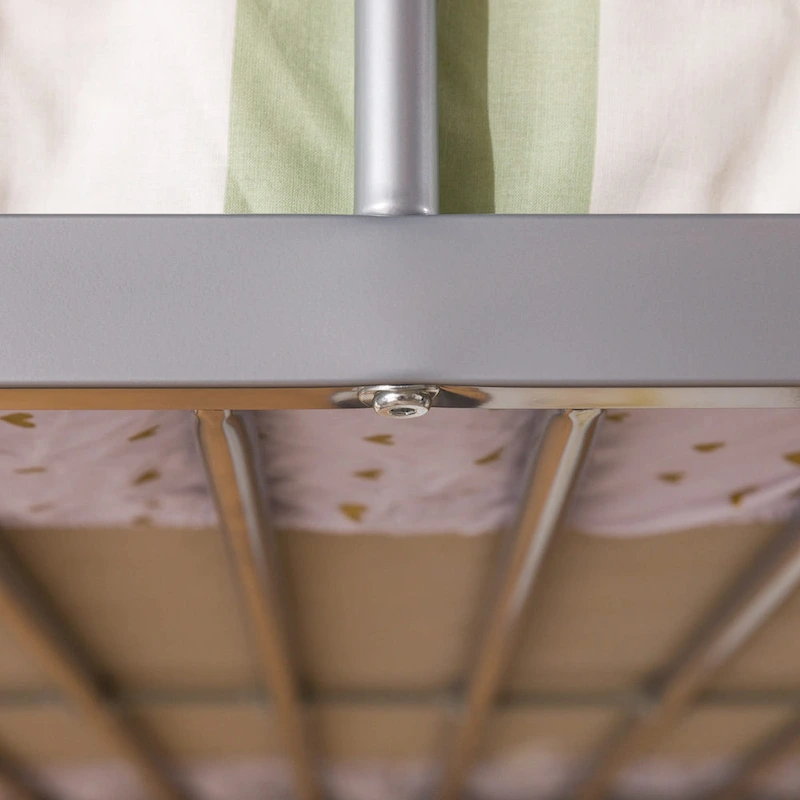 Middlebrook Abner Twin Metal Loft Bed with Desk - Silver