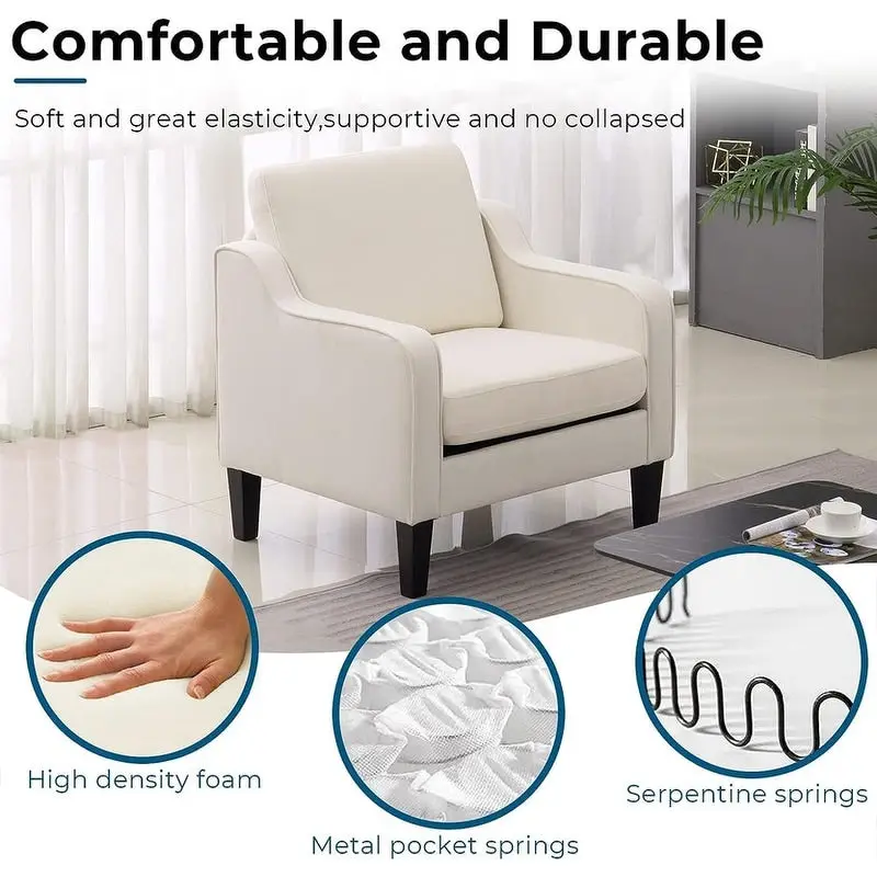 VINGLI Mid Century Modern Fabric Accent Chair