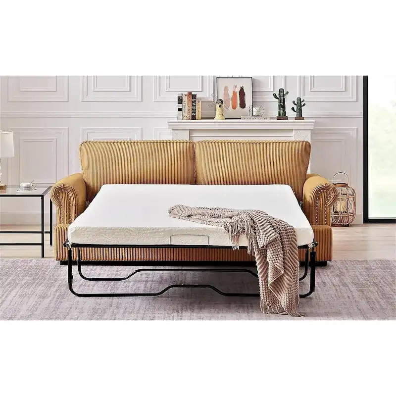 US Pride Furniture Viviana 76 inch Polyester Cushion Back Sofa Bed